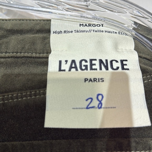 L’AGENCE Paris Women’s High Rise Skinny Dark Olive Margot Pants Size 28 - Picture 4 of 10